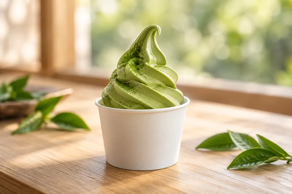 緑茶ソフトクリームのイメージ（AI生成）